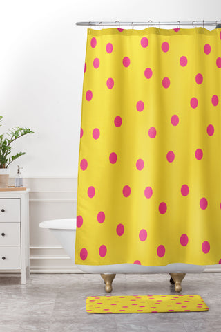 Garima Dhawan vintage dots 9 Shower Curtain And Mat