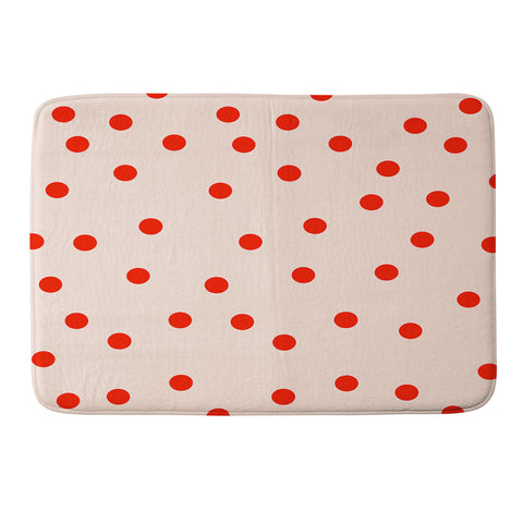 Garima Dhawan Vintage Dots Red Memory Foam Bath Mat