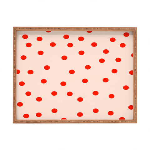 Garima Dhawan Vintage Dots Red Rectangular Tray