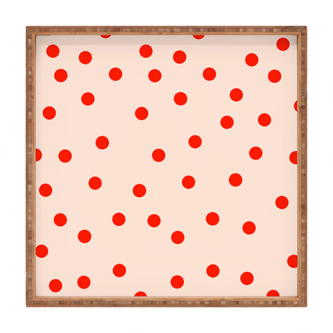 Garima Dhawan Vintage Dots Red Square Tray