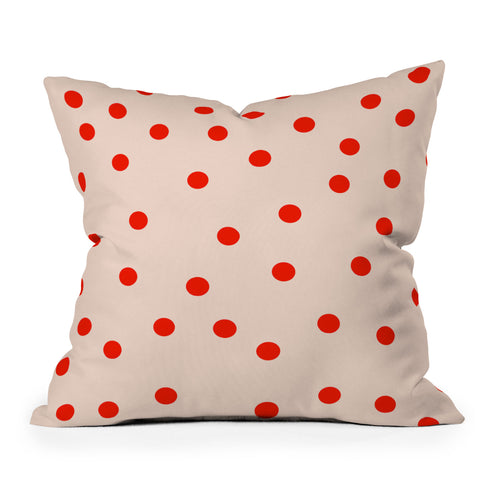 Garima Dhawan Vintage Dots Red Throw Pillow