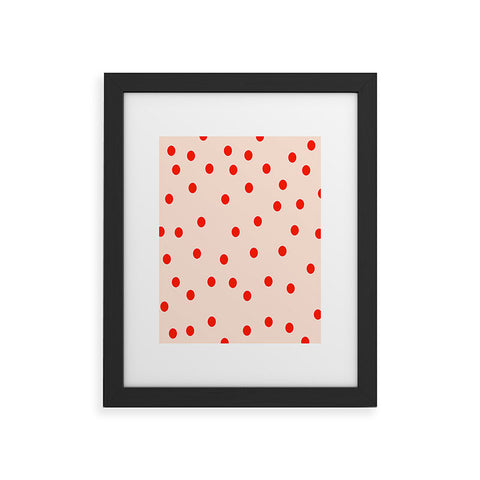 Garima Dhawan Vintage Dots Red Framed Art Print