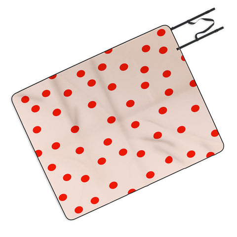 Garima Dhawan Vintage Dots Red Picnic Blanket