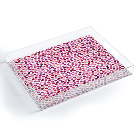 Garima Dhawan Watercolor Dots Berry Acrylic Tray