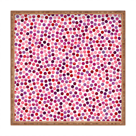 Garima Dhawan Watercolor Dots Berry Square Tray