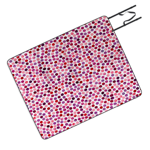 Garima Dhawan Watercolor Dots Berry Picnic Blanket