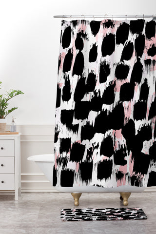 Georgiana Paraschiv BWAbstract 02 Shower Curtain And Mat
