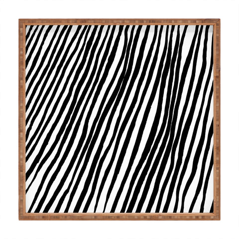 Georgiana Paraschiv Diagonal Stripes Black Square Tray