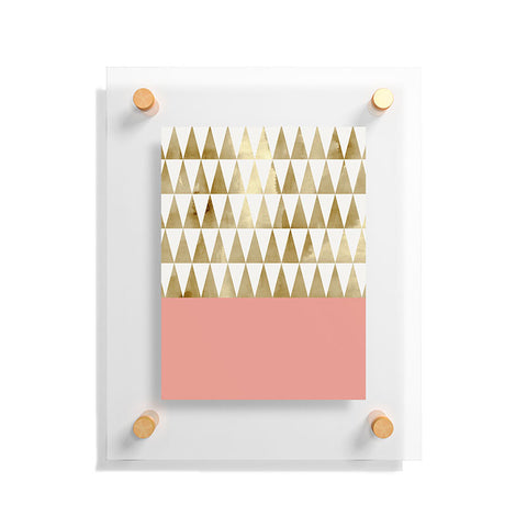 Georgiana Paraschiv Gold Triangles Floating Acrylic Print