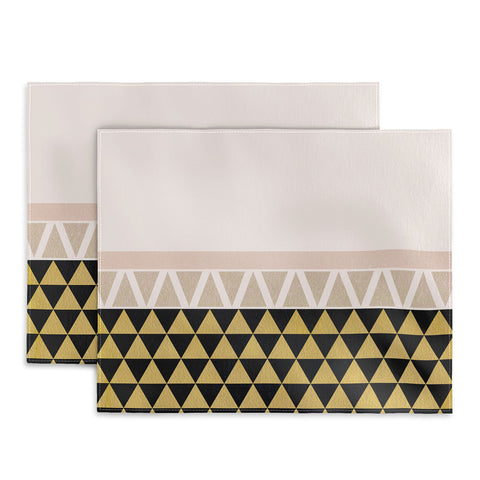Georgiana Paraschiv Gold Triangles on Black Placemat