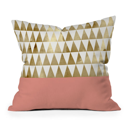 Georgiana Paraschiv Gold Triangles Throw Pillow