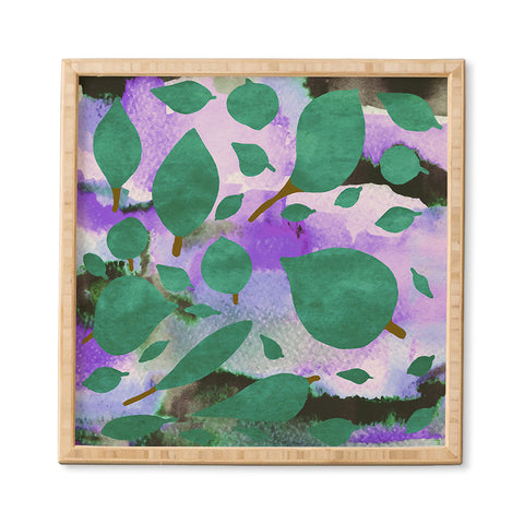 Georgiana Paraschiv Leaves Green And Purple Framed Wall Art