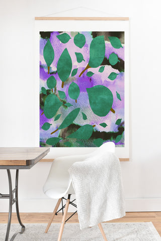 Georgiana Paraschiv Leaves Green And Purple Art Print And Hanger