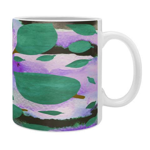 Georgiana Paraschiv Leaves Green And Purple Coffee Mug