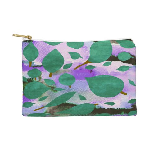 Georgiana Paraschiv Leaves Green And Purple Pouch
