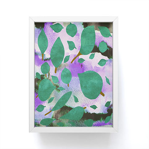 Georgiana Paraschiv Leaves Green And Purple Framed Mini Art Print