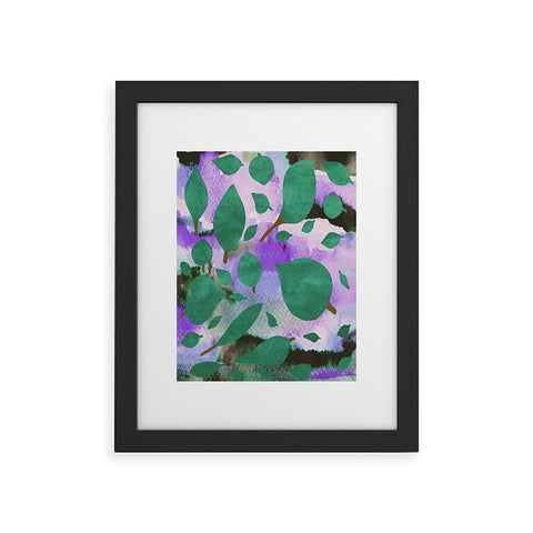 Georgiana Paraschiv Leaves Green And Purple Framed Art Print