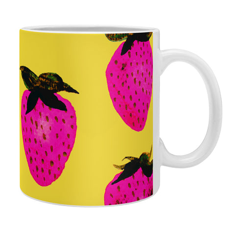 Georgiana Paraschiv Strawberries Yellow and Pink Coffee Mug