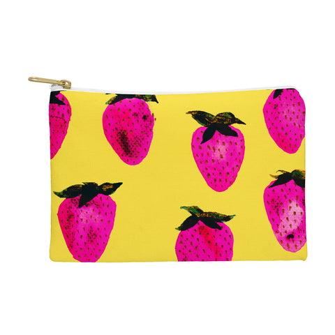 Georgiana Paraschiv Strawberries Yellow and Pink Pouch