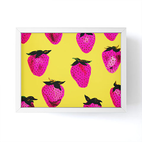 Georgiana Paraschiv Strawberries Yellow and Pink Framed Mini Art Print