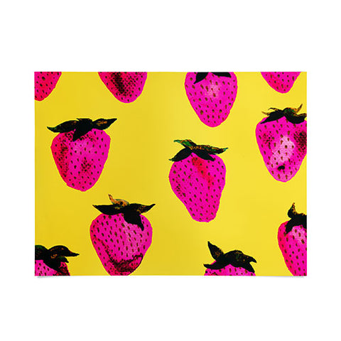 Georgiana Paraschiv Strawberries Yellow and Pink Poster