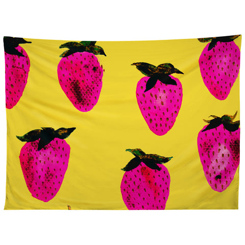 Georgiana Paraschiv Strawberries Yellow and Pink Tapestry