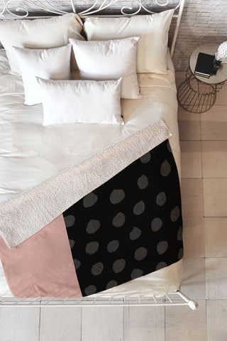 Georgiana Paraschiv Textured Dots Fleece Throw Blanket