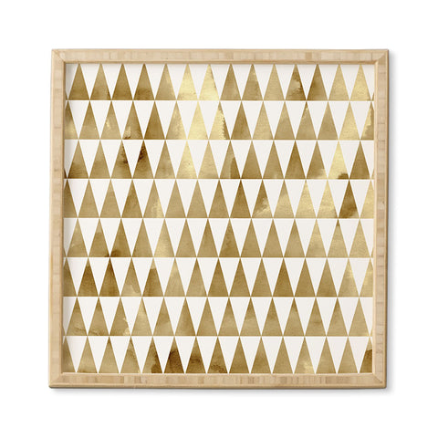 Georgiana Paraschiv Triangle Pattern Gold Framed Wall Art