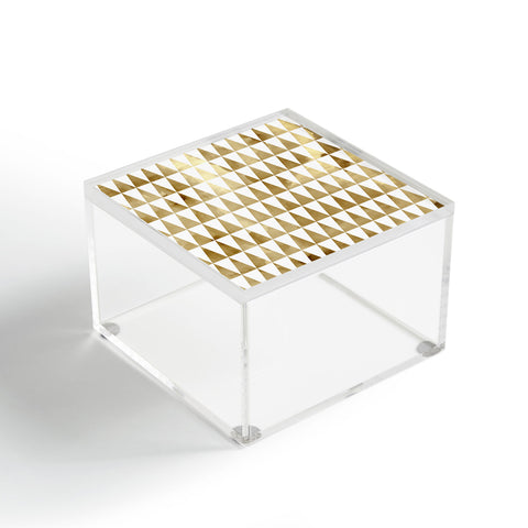 Georgiana Paraschiv Triangle Pattern Gold Acrylic Box