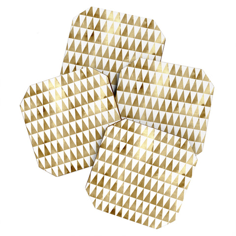 Georgiana Paraschiv Triangle Pattern Gold Coaster Set