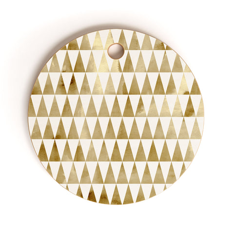 Georgiana Paraschiv Triangle Pattern Gold Cutting Board Round
