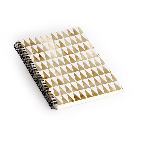 Georgiana Paraschiv Triangle Pattern Gold Spiral Notebook
