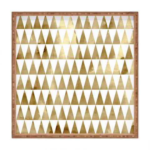 Georgiana Paraschiv Triangle Pattern Gold Square Tray