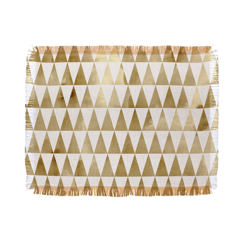 Georgiana Paraschiv Triangle Pattern Gold Throw Blanket