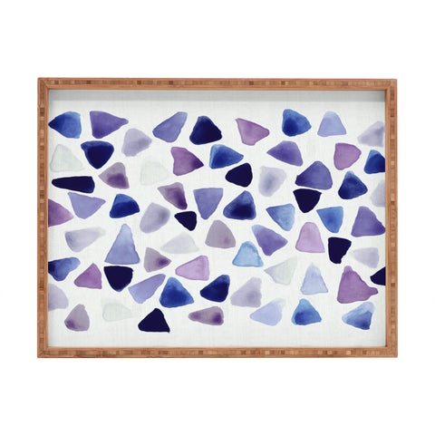 Georgiana Paraschiv Watercolor Triangles Rectangular Tray