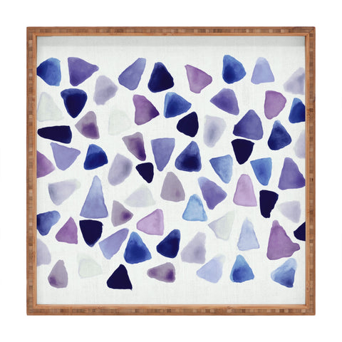 Georgiana Paraschiv Watercolor Triangles Square Tray