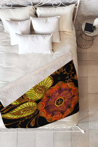 Gina Rivas Design Exotic Floral Fleece Throw Blanket