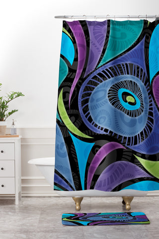 Gina Rivas Design Feather Eye Shower Curtain And Mat