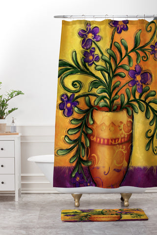 Gina Rivas Design Floral 6 Shower Curtain And Mat