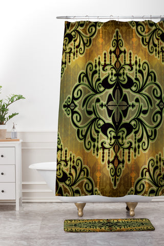 Gina Rivas Design Green Romance Shower Curtain And Mat