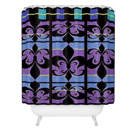 Gina Rivas Design Peacock Patch 1 Shower Curtain