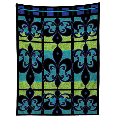 Gina Rivas Design Peacock Patch Greens Tapestry