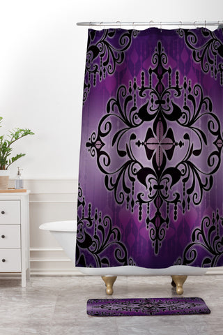 Gina Rivas Design Purple Romance Shower Curtain And Mat