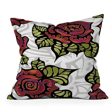 Gina Rivas Design Tribal Rose Throw Pillow
