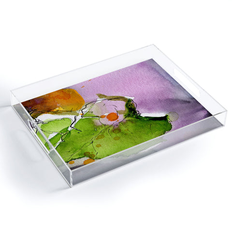 Ginette Fine Art A Solitary Leave Acrylic Tray