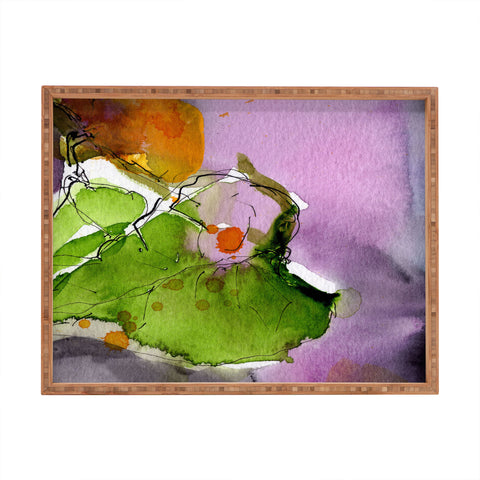Ginette Fine Art A Solitary Leave Rectangular Tray
