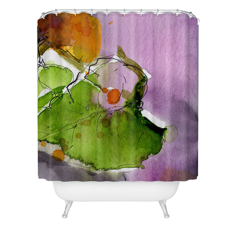 Ginette Fine Art A Solitary Leave Shower Curtain