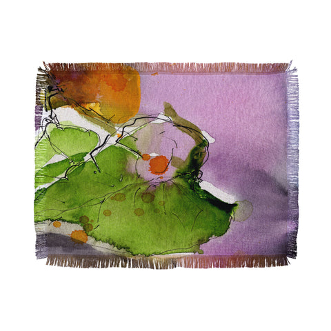 Ginette Fine Art A Solitary Leave Throw Blanket