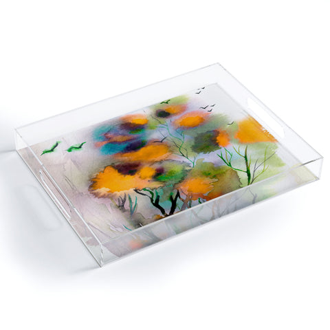 Ginette Fine Art Abstract Autumn Impression Acrylic Tray