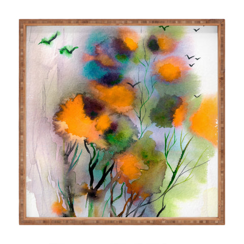 Ginette Fine Art Abstract Autumn Impression Square Tray